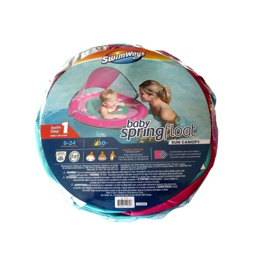 SwimWays Baby Spring Float Sun Canopy. 9-24 months‎ - 50+ UPF Pink